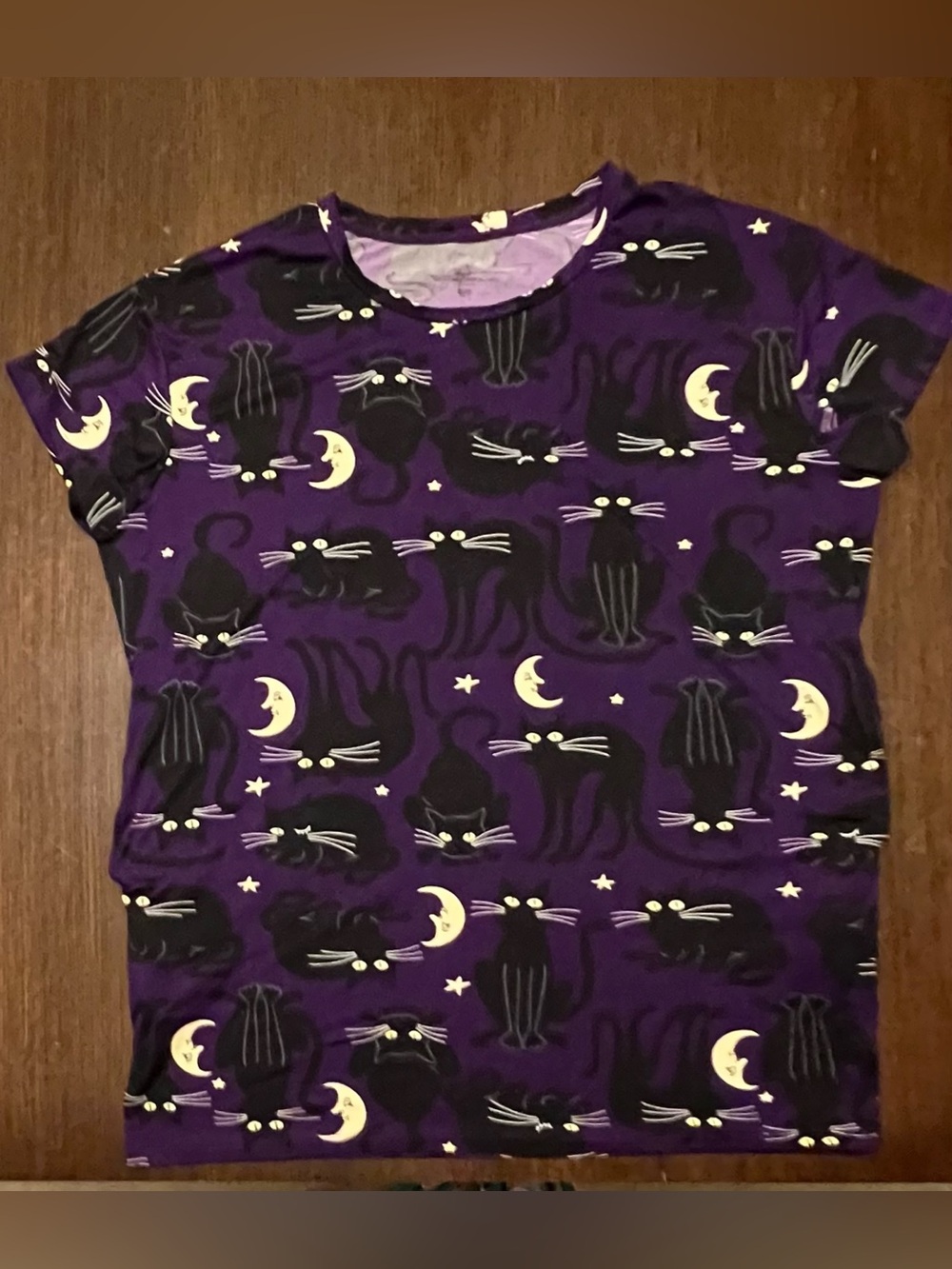 Whimsical Halloween Black Cat Moon Sleep Dress Nightgown Plus Size 2X
